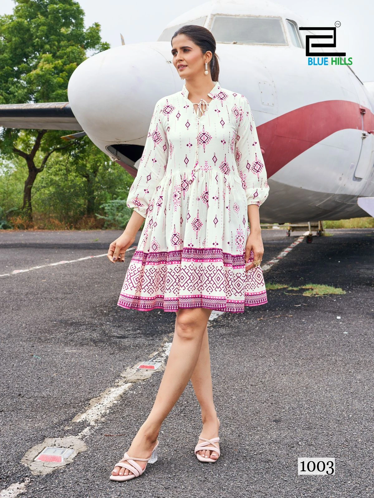 Blue Hills Netflix Rayon 14Kg Wholesale Tunic Tops Catalog — Wholesale Kurtis, Blue Hills wholesale from Surat — view 4